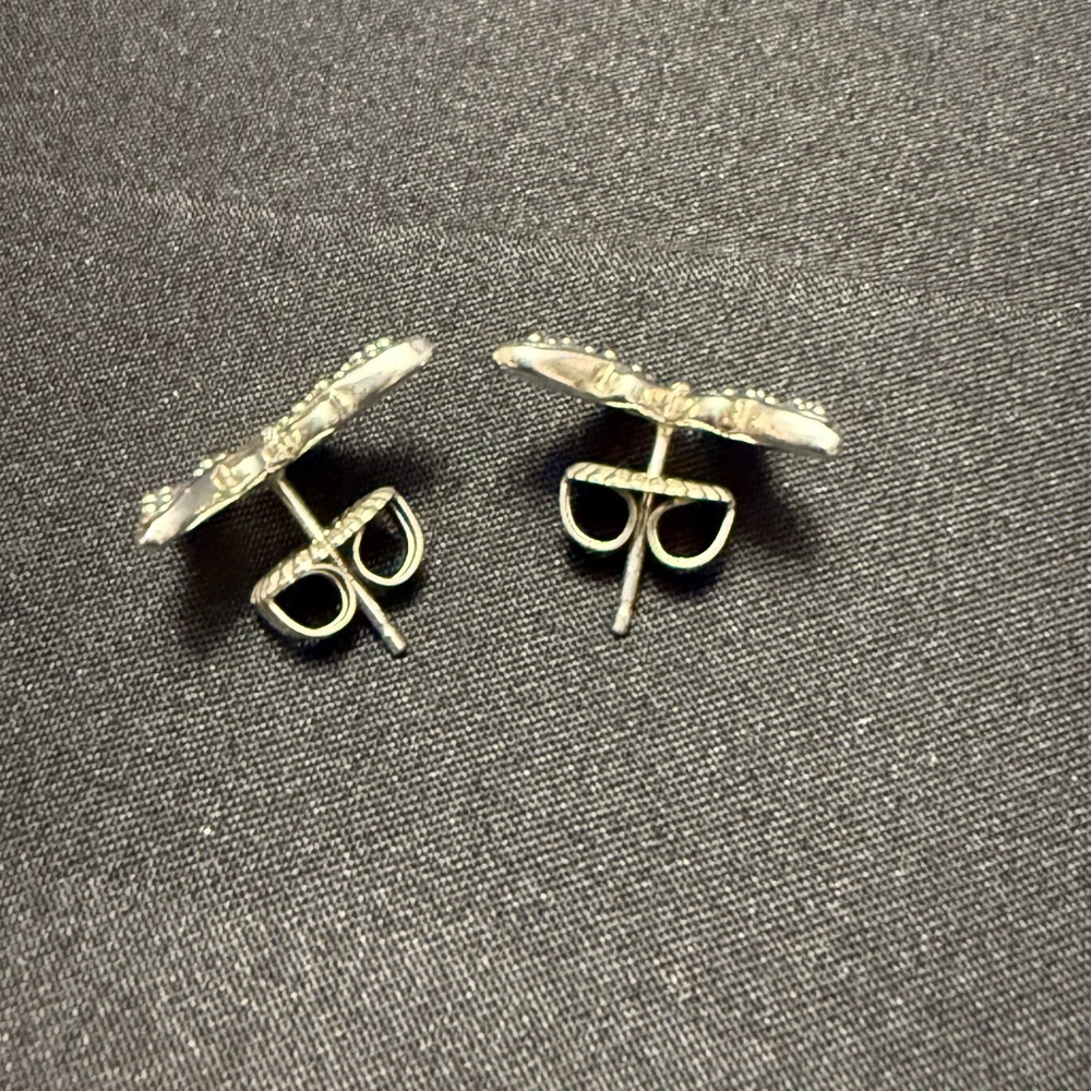 Lois Hill Sterling Silver Butterfly Stud Post Earrings Paisley Scroll - Picture 6 of 7